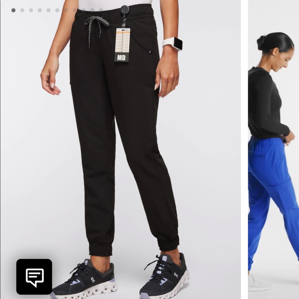 Jaanuu 5-pocket jogger scrub pants- medium black